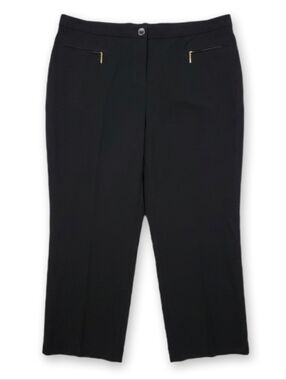 Laura Plus Black Zipper Pocket Straight Leg Dress Pants Size 20 Office Trousers